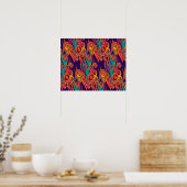 Tattoo Pattern Art - flames & circles ポスター (キッチン)