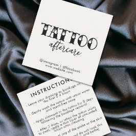 Tattoo Professional Artist Aftercare Instructions スクエア名刺