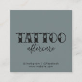Tattoo Professional Artist Aftercare Instructions スクエア名刺 (正面)