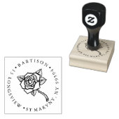 TATTOO ROSE ROUND リターンアドレス ラバースタンプ (押印)