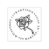 TATTOO ROSE ROUND リターンアドレス ラバースタンプ (インプリント)