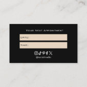 Tattoo Salon Appointment Reminder Business Card 名刺 (裏面)