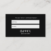 Tattoo Salon Appointment Reminder Business Card 名刺 (裏面)