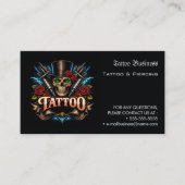 Tattoo Salon Appointment Reminder Business Card 名刺 (正面)
