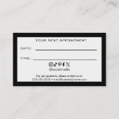 Tattoo Salon Appointment Reminder Business Card 名刺 (裏面)