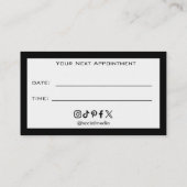 Tattoo Salon Appointment Reminder Business Card 名刺 (裏面)