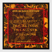 Tattoo ShopカスタマイズがTattoo Artistを採用 ウィンドウサイン (シート)