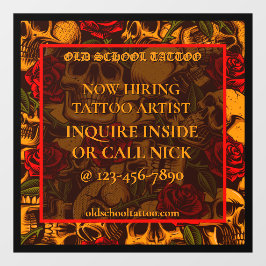 Tattoo ShopカスタマイズがTattoo Artistを採用 ウィンドウサイン