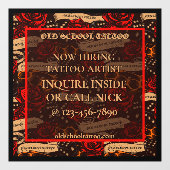 Tattoo ShopカスタマイズがTattoo Artistを採用 ウィンドウサイン (シート)