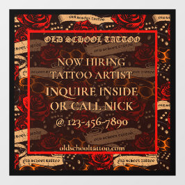 Tattoo ShopカスタマイズがTattoo Artistを採用 ウィンドウサイン