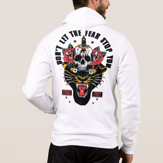 Tattoo slogan panther don't let the fear stop you  パーカ (裏面)