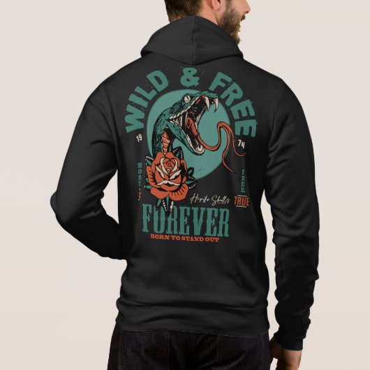Tattoo snake serpent old school wild and free fore パーカ (裏面)