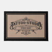 Tattoo Studioヴィンテージタイポグラフィフレームカスタム文字 ドアマット (正面)