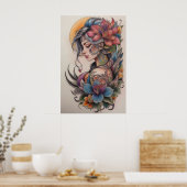 Tattoo style poster ポスター (キッチン)