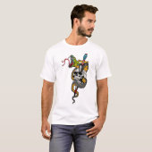 tattoo tete de mort serpent crane transperce dague tシャツ (正面フル)
