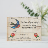 Tattoo Wedding RSVPカード (スタンド正面)