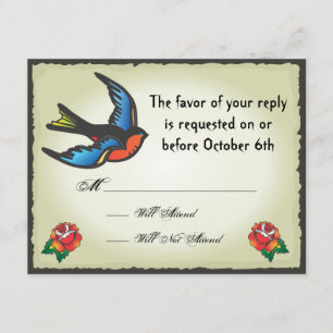 Tattoo Wedding RSVPカード