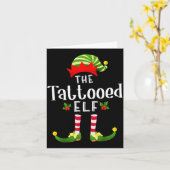 Tattooed Christmas Elf Matching Pajama X-mas Party カード (黄色い花)