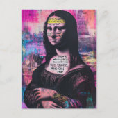 Tattooed Mona Lisa Mixed Media Collage ポストカード (正面)