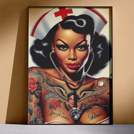 Tattooed Nurse Pin-up ポスター