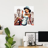 Tattooed Nurse Pin-up ポスター (ホームオフィス)