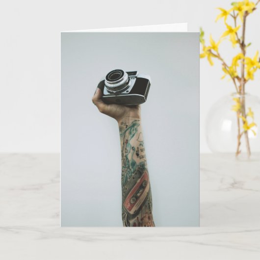Tattooed Photographer Image is Everything誕生日 カード (黄色い花)