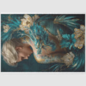 Tattooed Woman Dragon Fantasy Tissue Paper 薄葉紙 (正面)