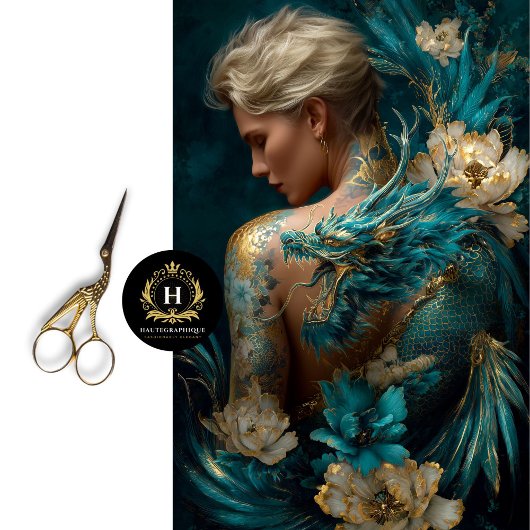 Tattooed Woman Dragon Fantasy Tissue Paper 薄葉紙