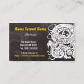 Tattooerのドラゴンの金ゴールド 名刺 (裏面)