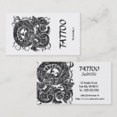 TattooerのドラゴンBWのブランク 名刺 (正面/裏面)