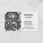 TattooerのドラゴンBWのブランク 名刺 (裏面)