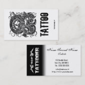 TattooerのドラゴンBW 名刺 (正面/裏面)