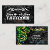 Tattooerの日本人のドラゴン 名刺 (正面/裏面)