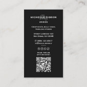 Tattooist Minimal Tattoo Artist Goth Teal  名刺 (裏面)