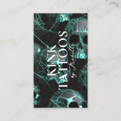 Tattooist Minimal Tattoo Artist Goth Teal  名刺 (正面)