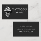 Tattoosあなたの名前によるファンキースカルでサングラスおもしろい 名刺 (正面/裏面)
