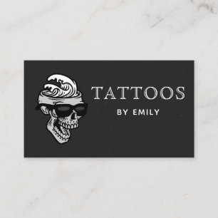 Tattoosあなたの名前によるファンキースカルでサングラスおもしろい 名刺