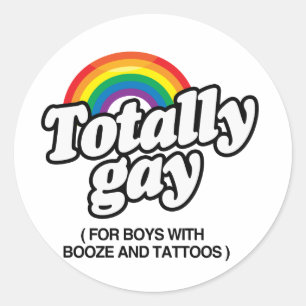 TATTOOSを持つ男の子のための完全なゲイ-.png ラウンドシール
