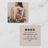 Tattoosアーティストグラフィック名刺 スクエア名刺 (正面/裏面)