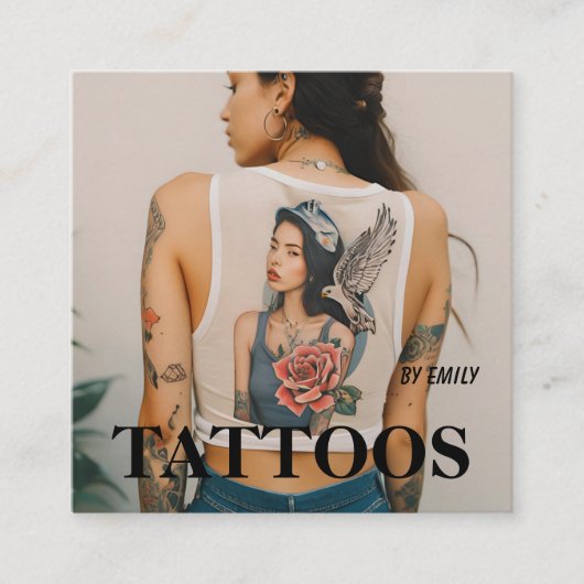 Tattoosアーティストグラフィック名刺 スクエア名刺 (正面)