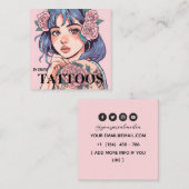 Tattoosアーティストグラフィック名刺 スクエア名刺 (正面/裏面)