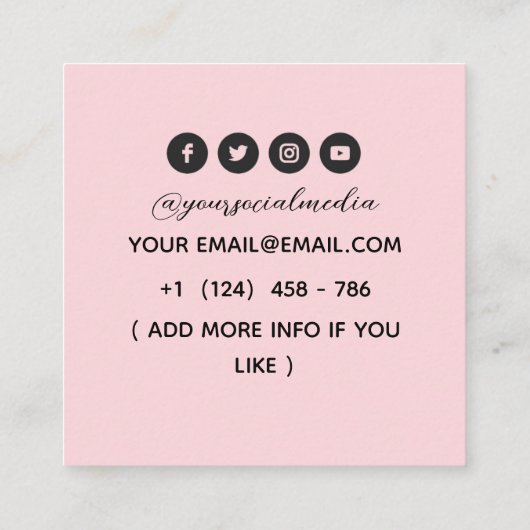 Tattoosアーティストグラフィック名刺 スクエア名刺 (裏面)