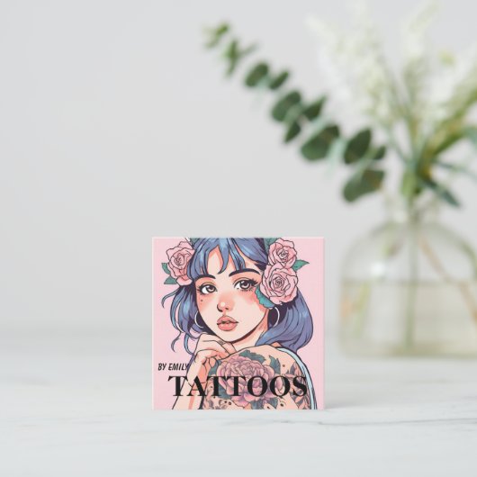 Tattoosアーティストグラフィック名刺 スクエア名刺 (スタンド正面)