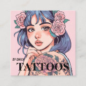Tattoosアーティストグラフィック名刺 スクエア名刺 (正面)