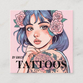 Tattoosアーティストグラフィック名刺 スクエア名刺