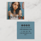 Tattoosアーティストグラフィック名刺 スクエア名刺 (正面/裏面)