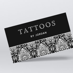 Tattoosマスターアーティスト名サロンショップ白黒 名刺