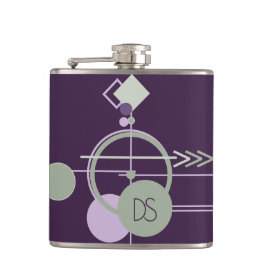 Tattoosラインワーク | ボヘミアンパープルグリーンカスタム フラスク