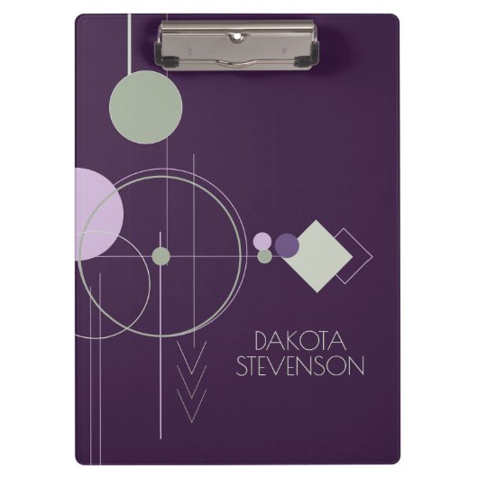 Tattoosラインワーク | ボヘミアンパープルグリーンブランディング クリップボード (正面)