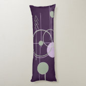 Tattoosラインワーク | ボヘミアンパープルグリーン抽象芸術 ボディピロー (裏面 (縦))